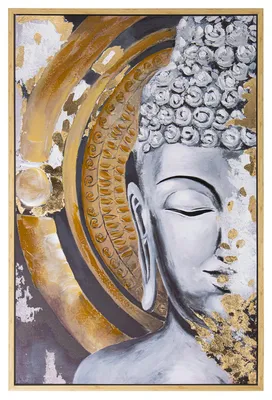 Canvas-Bild auf Holz, Buddha, 80 x 4 x 120 cm