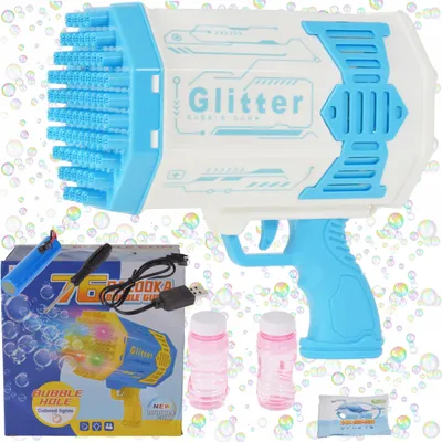 Immagine prodotto di Pistola giocattolo - pistola a batteria per bolle di sapone per bambini con 76 aperture - divertimento e colori per momenti indimenticabili