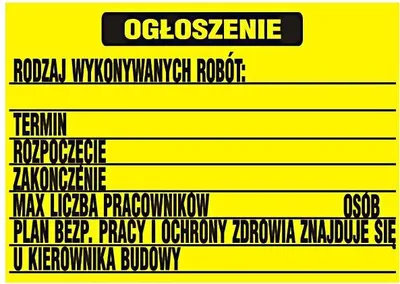 Produktbild von BAUTAFEL – BIOZ-ANZEIGE 700 × 500 mm – TAB 70 × 50