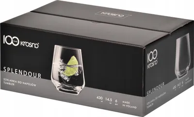 Produktbild von KROSNO Splendour Wassergläser 6er-Set 430 ml – handgemachte Glas-Trinkgläser für Wasser, Säfte & Getränke, elegantes Design für Tisch, Küche & stilvolles Servieren