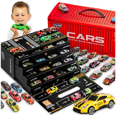 Produktbild von CARS, CARS, FEDERN IN EINEM BEHÄLTER, KOFFER, MIT ANTRIEB + BRETT 48 Stück.