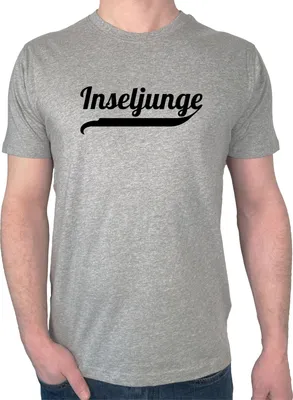 Produktbild von Huuraa Herren T-Shirt Inseljunge Schriftzug 3XL Sport Grey Bio Baumwolle Fairtrade Herrenshirt Geschenkidee