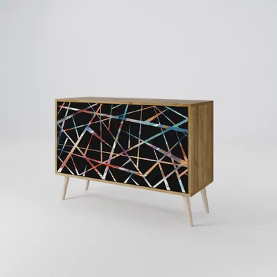Produktbild von Spacerebels Kommode mit 2 Türen - Sideboard Komodenschrank - Highboard - Kleiderschrank Möbel - Wohnzimmer Schlafzimmer - 57,5×111×42 (HxBxT)
