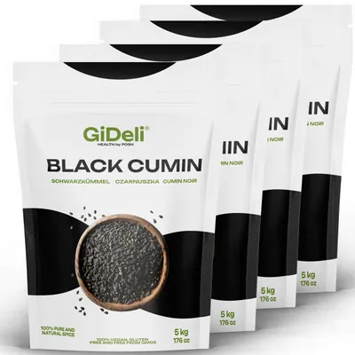 Produktbild von Schwarzkümmel 20kg Ganz Samen Nigella Sativa Backgewürz Naturrein Vegan GiDeli