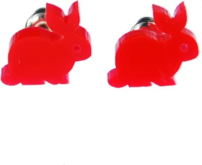 Produktbild von Hase Kaninchen Stecker Ohrstecker Miniblings Hase Acrylglas Osterhase Ostern rot
