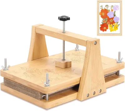 Produktbild von Blumenpresse, 27,5 cm x 17,5 cm große Blumenpresse aus Holz, geeignet zum Drucken, Kunstdruckset für getrocknete Blumen/Pflanzen