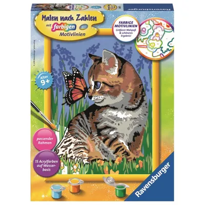 Produktbild von Ravensburger Malování podle čísel Kočka s motýlem