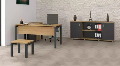 Produktbild von Büro Einrichtung Schreibtisch Aktenschrank Schrank Couchtisch 2tlg Set