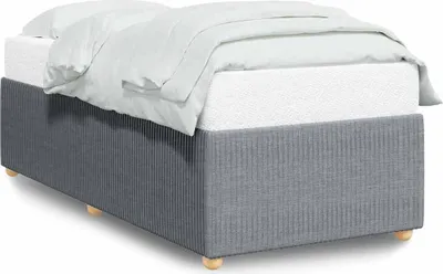 Produktbild von vidaXL Bettgestell ohne Matratze Hellgrau 90x190 cm Stoff
