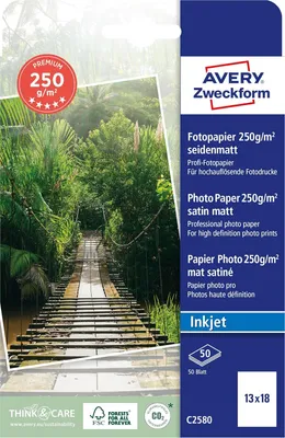 Obrázek produktu pro AVERY Zweckform C2580 AVERY Zweckform Inkjet Fotopapier PREMIUM, 13 x 18 cm, weiß