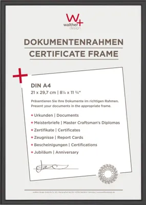 Produktbild von Walther New Lifestyle    21x29,7 Kunststoff schwarz DIN A4 KV130B