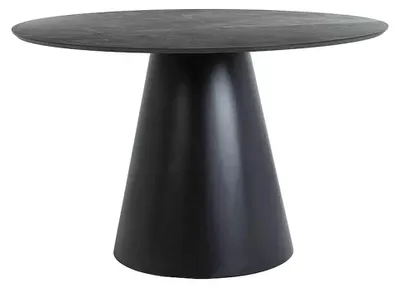 Produktbild von FURNLUX Esstisch Angel Grau Und Schwarz 120 Cm / Hauptfarbe: Grau / Abmessungen: 120 x 76 x 120 cm