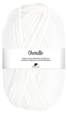 Produktbild von Pro Lana CHENILLE 100 g samtig weich und stabiles Chenille Garn 110 m Farbe 002 - natur