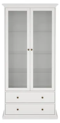 Image de CALICOSY - Vitrine 2 portes vitrées et 2 tiroirs L96,2 cm - SOFIA