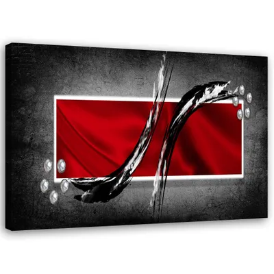 Produktbild von Leinwandbild rote abstraktion 120x80 cm Feeby rot wandbild bereit zum aufhängen