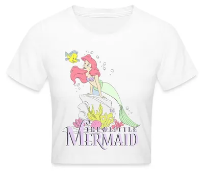Produktbild von Arielle Die Kleine Meerjungfrau Auf Felsvorsprung Crop Top, S, Weiß
