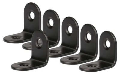 Image de Connecteurs d'angle 20x20x16 mm, acier inoxydable noir, lot de 6