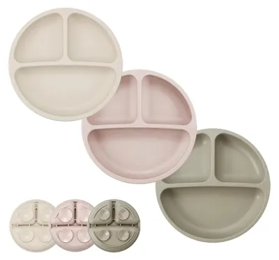 Image de Lot de 3 tables en silicone pour enfants, avec ventouse, lavables au lave-vaisselle