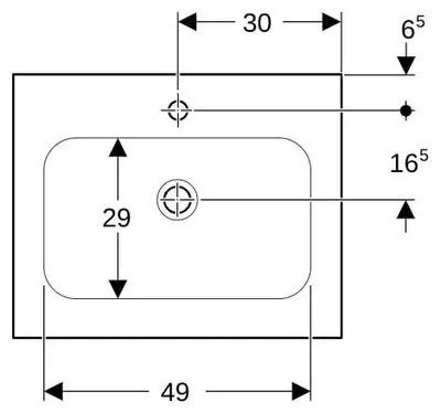 Produktbild von Geberit 501843002 iCon Möbelwaschtisch 60x48cm