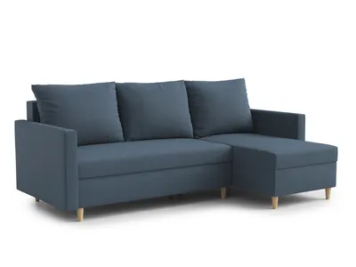 Produktbild von AX LIVING Blau 3-Sitzer Couch mit Schlaffunktion – Walston Eckcouch 224 cm