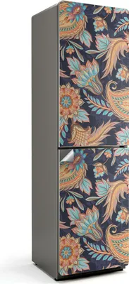 Produktbild von Malerische Blumenmuster – Kühlschrank Aufkleber – Klebefolie Kühlschrank – Kühlschrank Nachbildung – Kühlschrankfolie selbstklebend – Küchen Nachbildungation – 60x205 cm