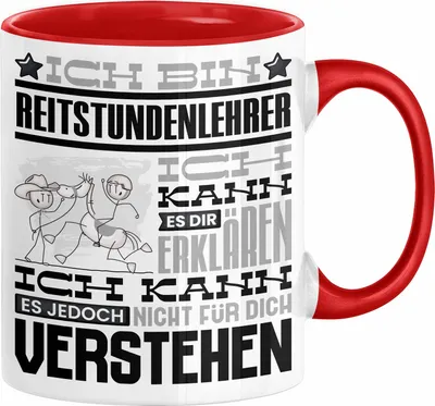 Produktbild von Reitstundenlehrer Geschenk Kaffee-Tasse Geschenkidee für Reitstundenlehrer Ich Bin Reitstundenlehrer Ich Kann Es Dir Erklären Jedoch Nicht Für Dich Verstehen Spruch Lustig (Rot)