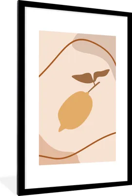 Produktbild von MuchoWow® Gerahmtes Poster Sommer - Zitrone - Pastell 60x90 cm - Poster mit Schwarzem Bilderrahmen Wandposter Rahmen Foto Bilder - Dekoration - Wandposter Wohnzimmer - Hochwertig