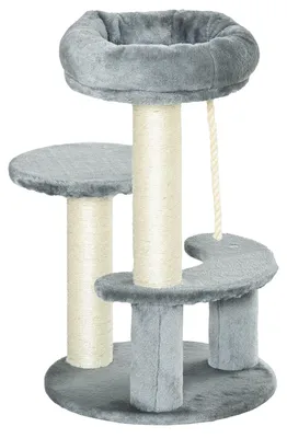 Produktbild von PawHut Katzenbaum Kletterbaum Spielbaum Katzenbett Katzenkratzbaum Grau