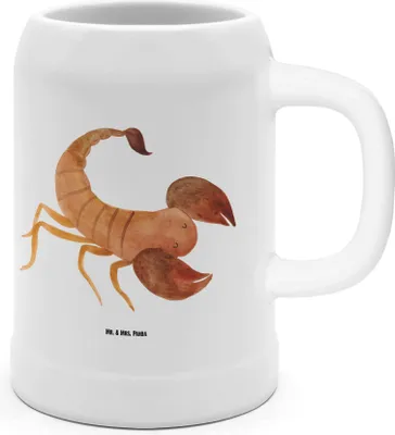 Produktbild von Mr. & Mrs. Panda Krug Sternzeichen Skorpion - Weiß - Geschenk, Humpen, Skorpione, Steinkrug, Geburtstag November, Oktober, Bier, Seidel