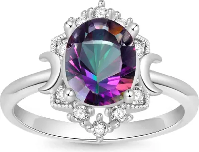 Produktbild von Gnoce Ring mit violett-grünem Stein IGR036-7