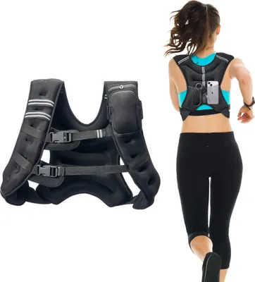 Produktbild von VEVOR Gewichtsweste 13,8 kg mit reflektierendem Streifen, verstellbare Schnalle, Körpergewichtsweste für Männer und Frauen, Trainingsgerät