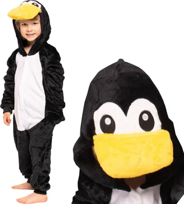 Obrázek produktu pro Nikcorp Oblek Pyžamo Dámské Dětské Onesie Tučňák Černá 105-115