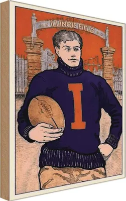 Produktbild von vianmo Holzschild 30x20 cm American Football Illinois field