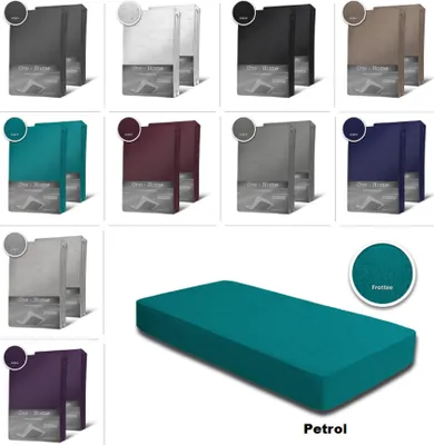 Produktbild von 2er Pack Frottee Spannbettlaken Spannbetttuch 90x200 140x200 180x200 Baumwolle, Größe:180x200 cm - 200x200 cm, Farbe:Petrol