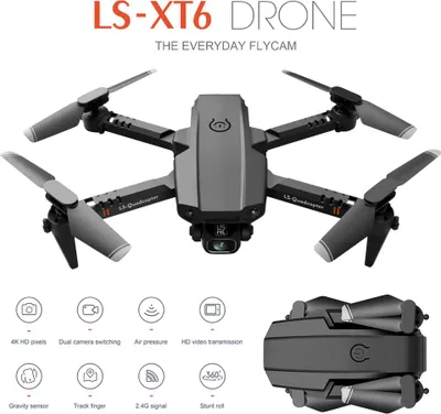 Obrázok produktu pre LS-XT6 Mini Dron 4K Letecká skládka s dlhou životnosťou UAV Dvojité rozptyľovacie zariadenie Bez kamery 1B