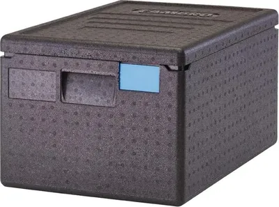 Immagine prodotto di Il contenitore per il trasporto Cambro Cam GoBox con apertura dall'alto è impilabile e ha una capacità di 46 litri.