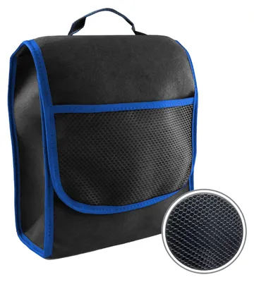 Image de Petit organiseur de coffre, sac de coffre, sac à outils pour voiture, sac de rangement avec fermeture velcro (noir/bleu)