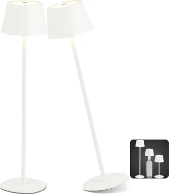 Produktbild von LED Tischlampe Flaschenleuchte 3in1 max. 45cm hoch warmweißes Licht (3000K) Weiß 2er-Set
