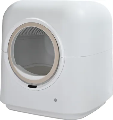 Produktbild von Dehner Lieblinge Selbstreinigende Katzentoilette Celeste, 60 l + 6 l smartes Katzenklo, App gesteuert, inkl. Müllbeutel / Aromatabletten / Schaufel, 54.3 x 59.5 x 54.3 cm, Kunststoff, weiß