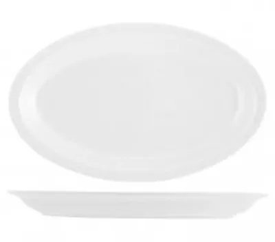 Imagen del producto de Plato ovalado de porcelana blanca, Roma, 24 cm