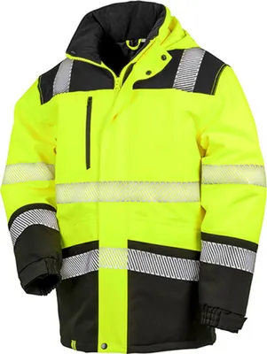 Produktbild von Safe-Guard R475X | Sicherheits Jacke Printable Waterproof Safety Coat - Farbe: Fluorescent Yellow/Black - Größe: XL