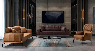 Produktbild von Brauner Ledersessel Luxus Wohnzimmer Lehnsessel Polster Möbel Relaxsessel