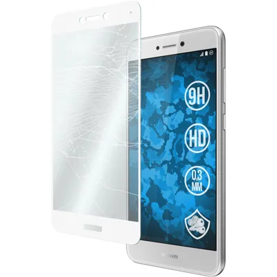 Produktbild von 2er-Pack PhoneNatic Glas-Folie klar full-screen weiß kompatibel mit Huawei P8 Lite 2017 - Panzerglas für P8 Lite 2017