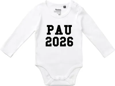 Produktbild von Huuraa Baby Body PAU 2026 Abschluss Spanien 68 White  Baumwolle Fairtrade Langarmbody Geschenkidee