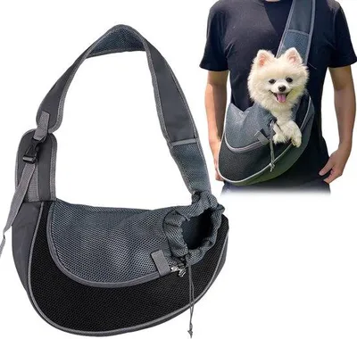 Productafbeelding van Unyqoos® Honden draagtas – verstelbaar – comfortabele tas van polyester met ademend mesh, veiligheidshaken, voorvak, geschikt voor honden tot 6,5 kg