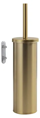 Produktbild von Wand-WC-Bürste aus Edelstahl, matt gold, platzsparend, Wandmontage, kompakte Maße, Serie GINESTRA