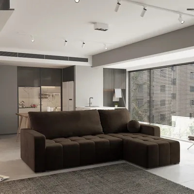 Produktbild von Masseno Ecksofa VOLIRA mit Schlaffunktion L-Form, Sofa mit Bettkasten, Wohnzimmersofa, Couch, Soffa, Bettsofa, Couchgarnitur- Braun, KRONOS 06