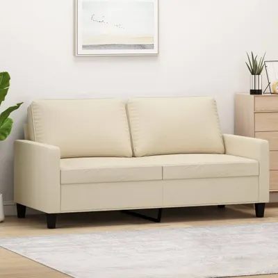 Imagen del producto de Maison Exclusive: Sofá de dos plazas, color crema, 140 cm, tapizado en tela
