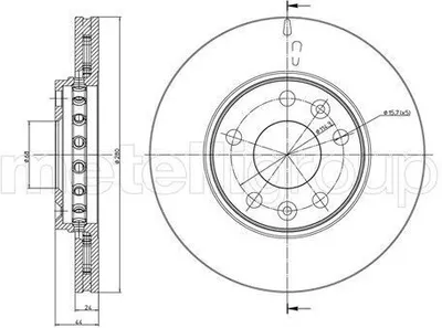 Produktbild von 2x METELLI Bremsscheibe 23-0981C für RENAULT MEGANE III Grandtour (KZ0/1) 44 0mm