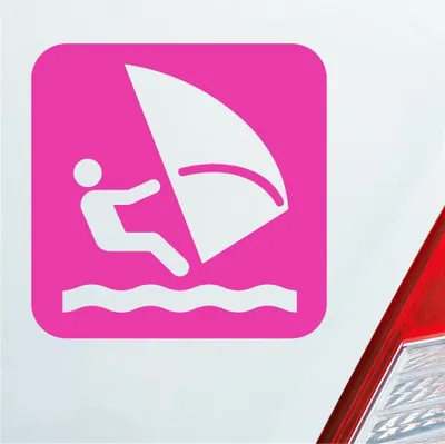 Produktbild von Auto Aufkleber Windsurfer Surfing Wind Surfer Kite Sport 10x10 cm Pink Sticker Heckscheibenaufkleber